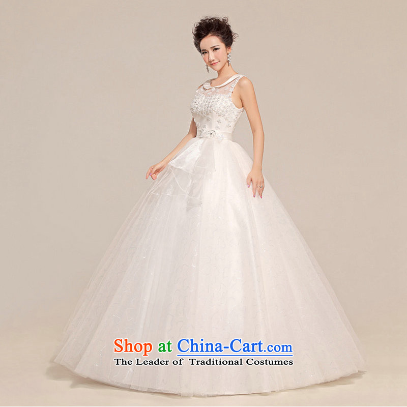 Optimize video new 2014 wedding dresses won the first field shoulder version to align the flower of the wedding dress XS712 Princess Bon Bon -hong has been pressed optimized M white shopping on the Internet