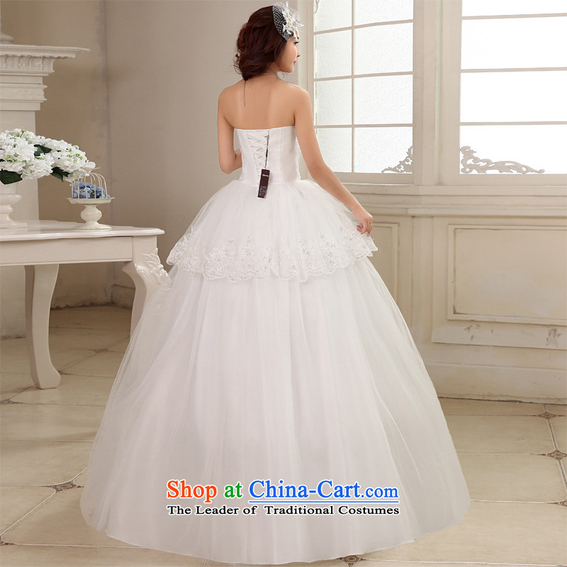 Honeymoon bride wedding dresses 2015 new Korean lace diamond wiping the chest to align the wedding princess straps wedding white L, bride honeymoon shopping on the Internet has been pressed.