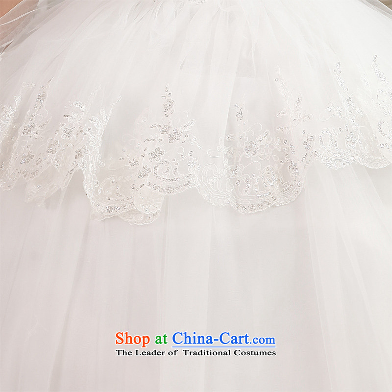 Honeymoon bride wedding dresses 2015 new Korean lace diamond wiping the chest to align the wedding princess straps wedding white L, bride honeymoon shopping on the Internet has been pressed.