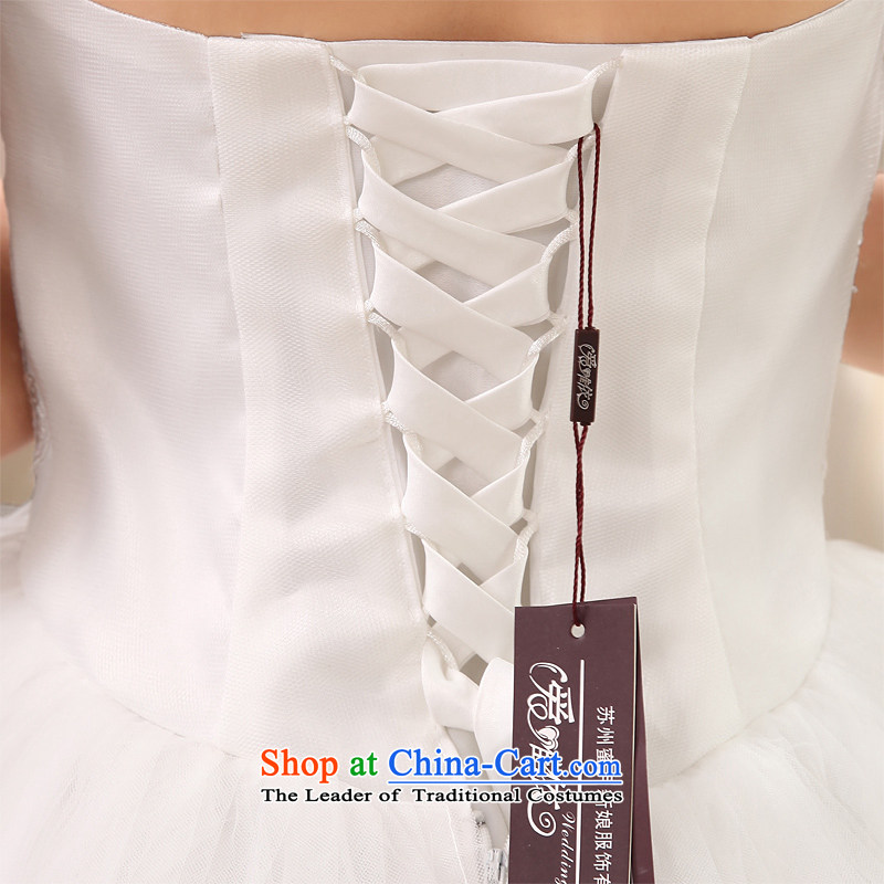 Honeymoon bride wedding dresses 2015 new Korean diamond wiping the chest to align the wedding princess straps wedding White M honeymoon bride shopping on the Internet has been pressed.