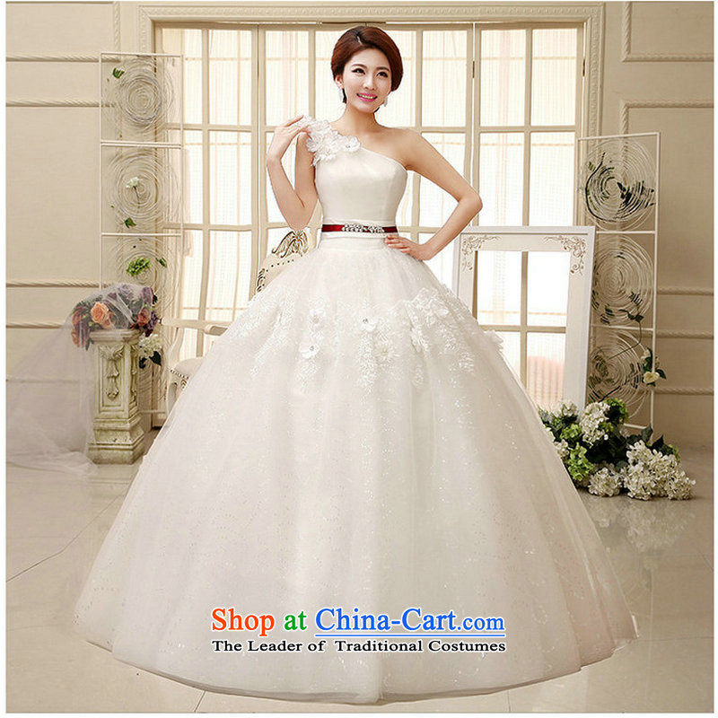 Optimize Hong-wedding dresses new 2014 Korean elegant shoulder strap white wedding XS268 Sau San white?L