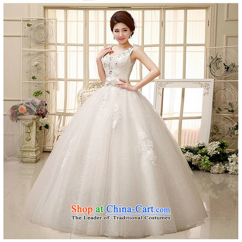 Optimize Hong-wedding dresses new 2014 retro sexy V-Neck shoulders to align bon bon bride wedding white lace XS569 strap white M optimize Hong shopping on the Internet has been pressed.