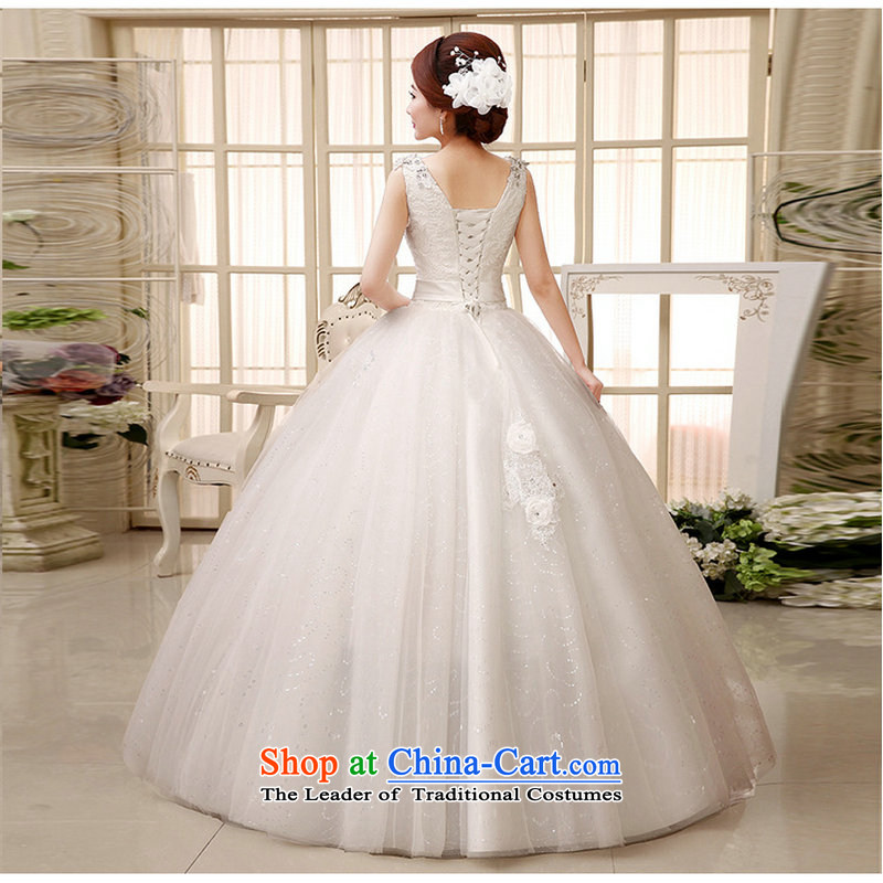 Optimize Hong-wedding dresses new 2014 retro sexy V-Neck shoulders to align bon bon bride wedding white lace XS569 strap white M optimize Hong shopping on the Internet has been pressed.