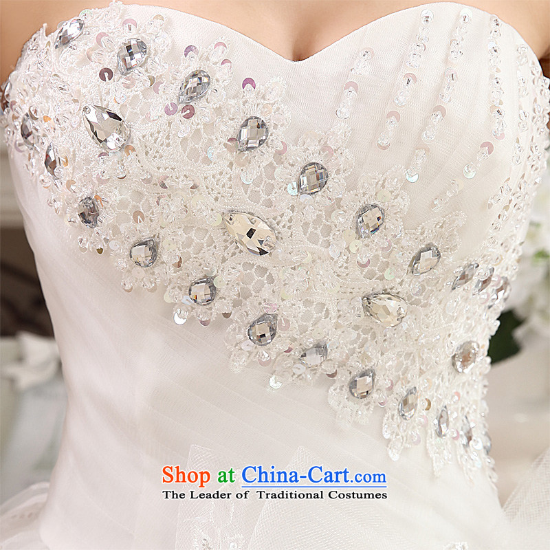 Honeymoon bride wedding dresses 2015 new Korean diamond wiping the chest to align the wedding princess straps wedding white S honeymoon bride shopping on the Internet has been pressed.