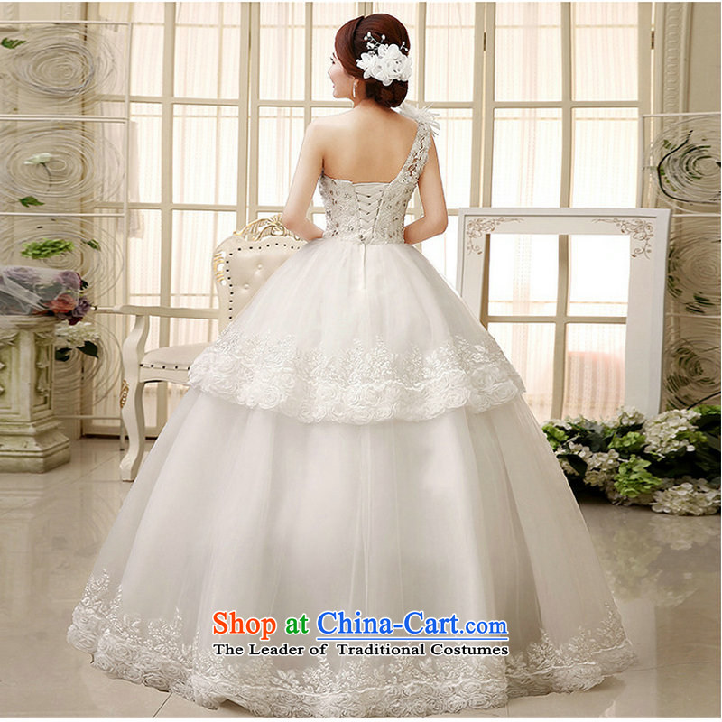 Optimize high-end fashion Hong-flower wedding sweet bride lace wedding manually set the drill shoulder 2014 new wedding XS578 white L, Optimize Hong shopping on the Internet has been pressed.