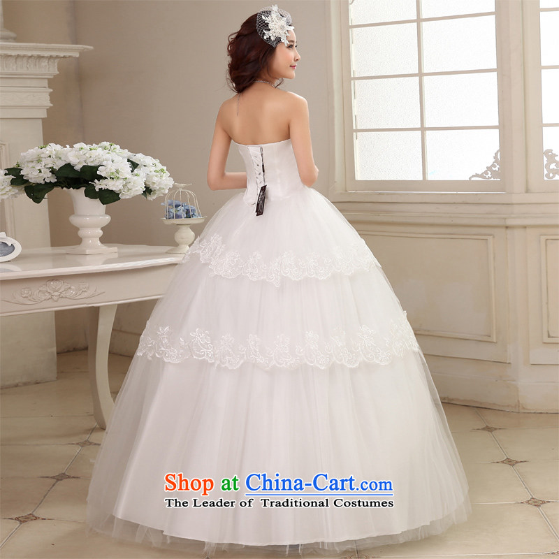Honeymoon bride wedding dresses 2015 new Korean lace diamond wiping the chest to align the wedding princess straps wedding white S honeymoon bride shopping on the Internet has been pressed.