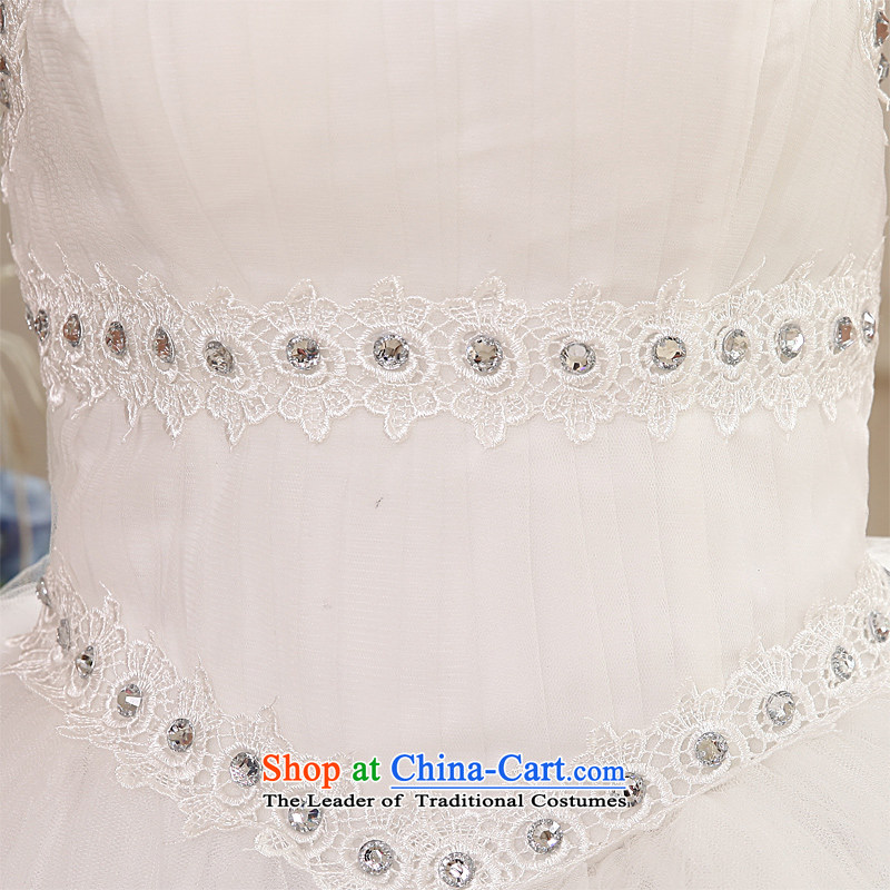 Honeymoon bride wedding dresses 2015 new Korean lace diamond wiping the chest to align the wedding princess straps wedding white S honeymoon bride shopping on the Internet has been pressed.