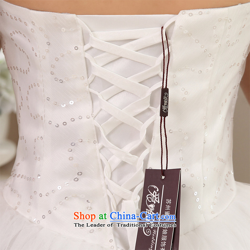 Honeymoon bride wedding dresses 2015 new Korean Diamond Wedding align with Chest straps to the princess wedding white XS, bride honeymoon shopping on the Internet has been pressed.