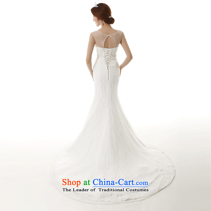 Clean the new 2015 diffuse lace crowsfoot small trailing wedding dresses transparent dual shoulder Foutune of graphics and package thin crowsfoot wedding dresses white L, plumbing, , , , shopping on the Internet