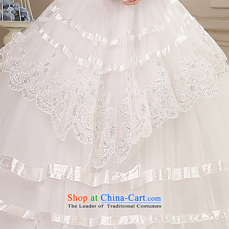 Honeymoon bride wedding dresses 2015 new water drilling and chest wedding align to bind with Princess wedding white L, bride honeymoon shopping on the Internet has been pressed.