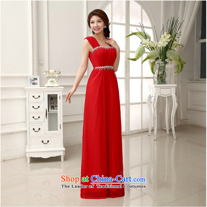 Optimize video new 2014 wedding dresses marriages long drink service bridesmaid shoulders video thin evening dresses XS892 female red XXL, optimize Philip Wong , , , shopping on the Internet