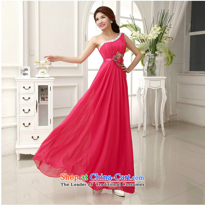 Optimize video bridesmaid dress long small dress marriages serving modern dress bows wedding dresses new xs578 red S, Optimize Hong shopping on the Internet has been pressed.