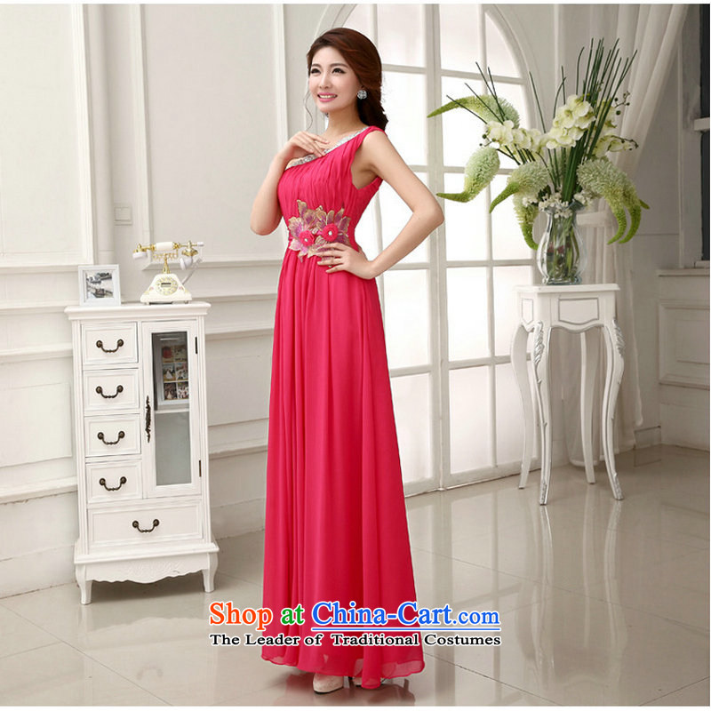 Optimize video bridesmaid dress long small dress marriages serving modern dress bows wedding dresses new xs578 red S, Optimize Hong shopping on the Internet has been pressed.