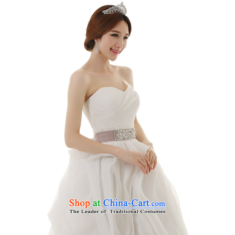 Clean the new trendy 2014 diffuse tail wedding dresses original creases billowy flounces tail wedding ceremony, Ms XXL, tail spread shopping on the Internet has been pressed.