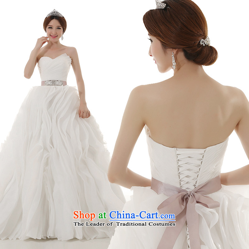Clean the new trendy 2014 diffuse tail wedding dresses original creases billowy flounces tail wedding ceremony, Ms XXL, tail spread shopping on the Internet has been pressed.