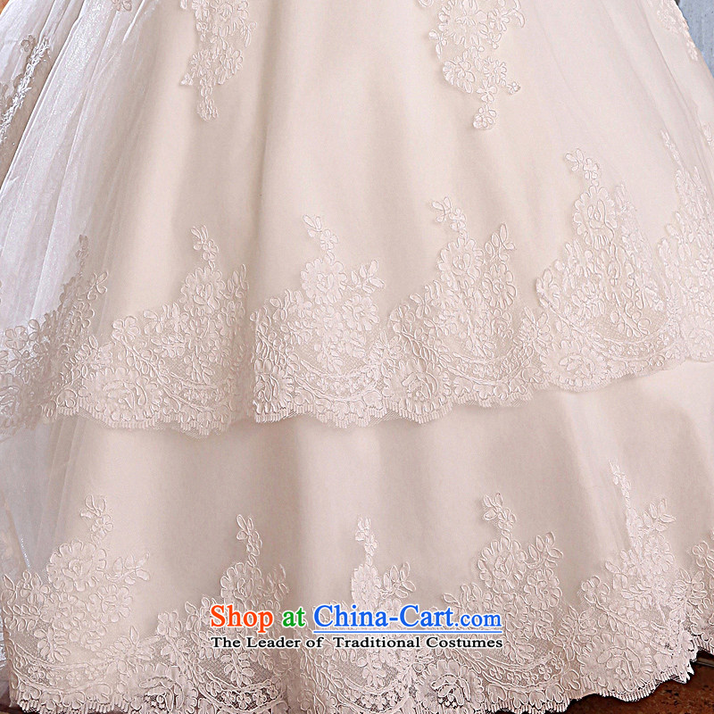Honeymoon bride wedding dresses 2015 new lace straps wedding trailing white wedding , L, bride honeymoon shopping on the Internet has been pressed.