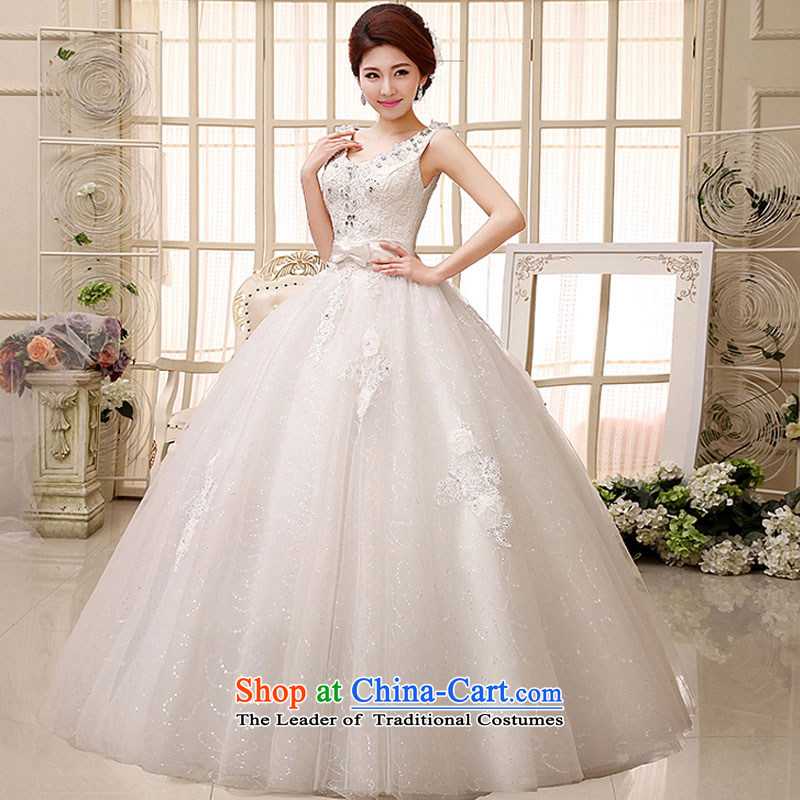 Rain-sang Yi marriages 2015 new Korean shoulders elegant parquet drill lace straps to align the white video thin wedding HS971 white L, rain-sang Yi shopping on the Internet has been pressed.