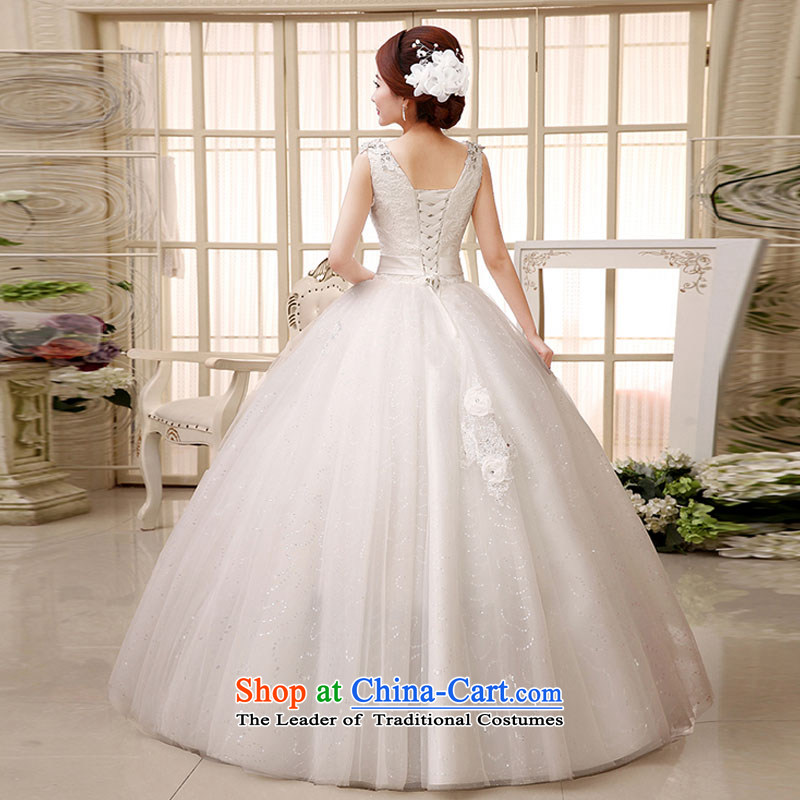 Rain-sang Yi marriages 2015 new Korean shoulders elegant parquet drill lace straps to align the white video thin wedding HS971 white L, rain-sang Yi shopping on the Internet has been pressed.