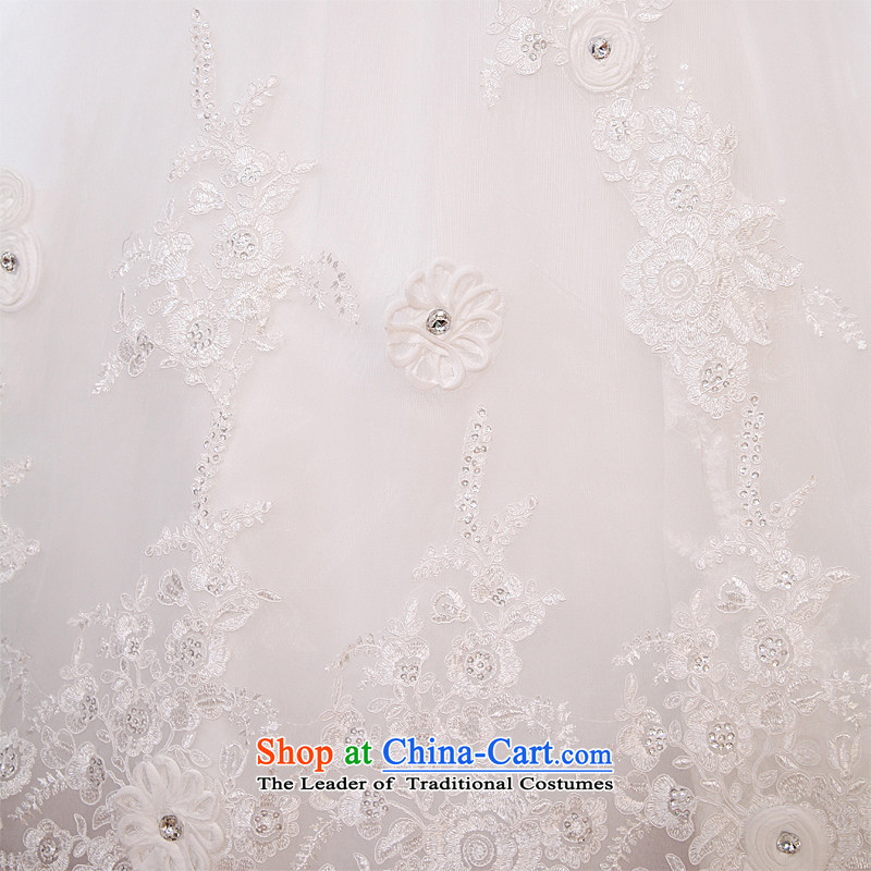 Honeymoon bride Wedding 2015 new products wedding dresses and sexy new V-neck and chest wedding sweet princess wedding white L, bride honeymoon shopping on the Internet has been pressed.