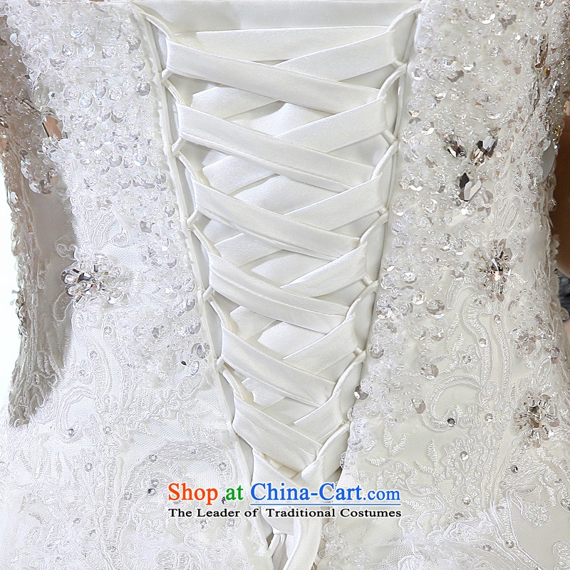 Honeymoon bride wedding dresses 2015 New dream lace tail wedding princess wedding White M honeymoon bride shopping on the Internet has been pressed.