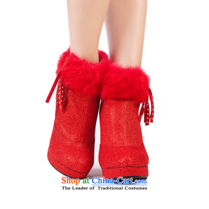 Rain-sang Yi marriages new winter boots marriages boots warm boots Golden red wedding shoes bootie XZ064 red 39, rain is yi , , , shopping on the Internet