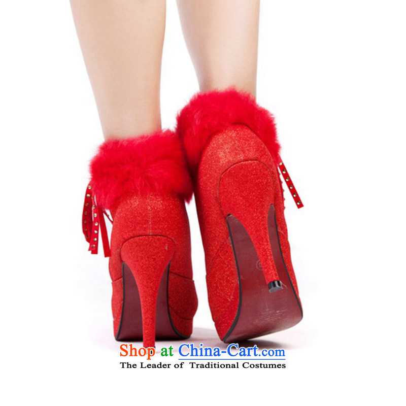 Rain-sang Yi marriages new winter boots marriages boots warm boots Golden red wedding shoes bootie XZ064 red 39, rain is yi , , , shopping on the Internet