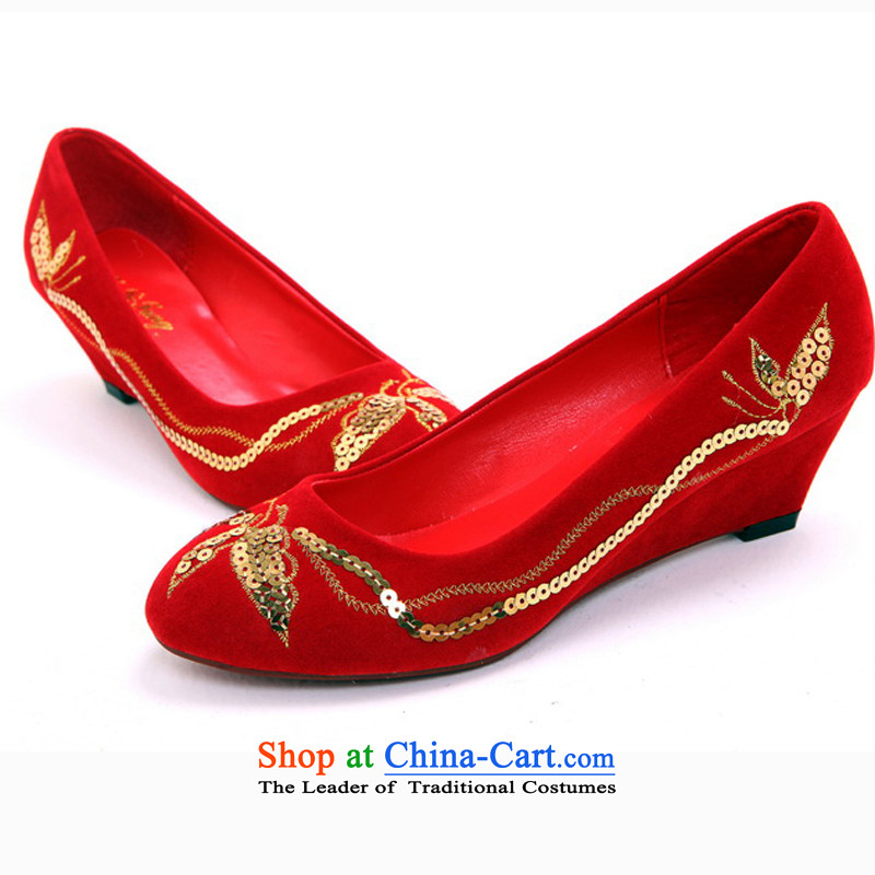 Rain-sang Yi marriages marriage ornaments wedding dresses beautiful bride marriage shoes red bride marriage shoes shoes XZ104 qipao red 38, rain-sang Yi shopping on the Internet has been pressed.