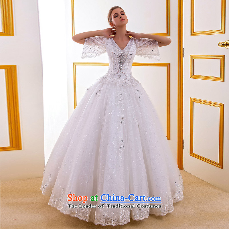 A new court 2015 bride wedding manually beaded light drill wedding fifth cuff lace wedding 759 M, a bride shopping on the Internet has been pressed.