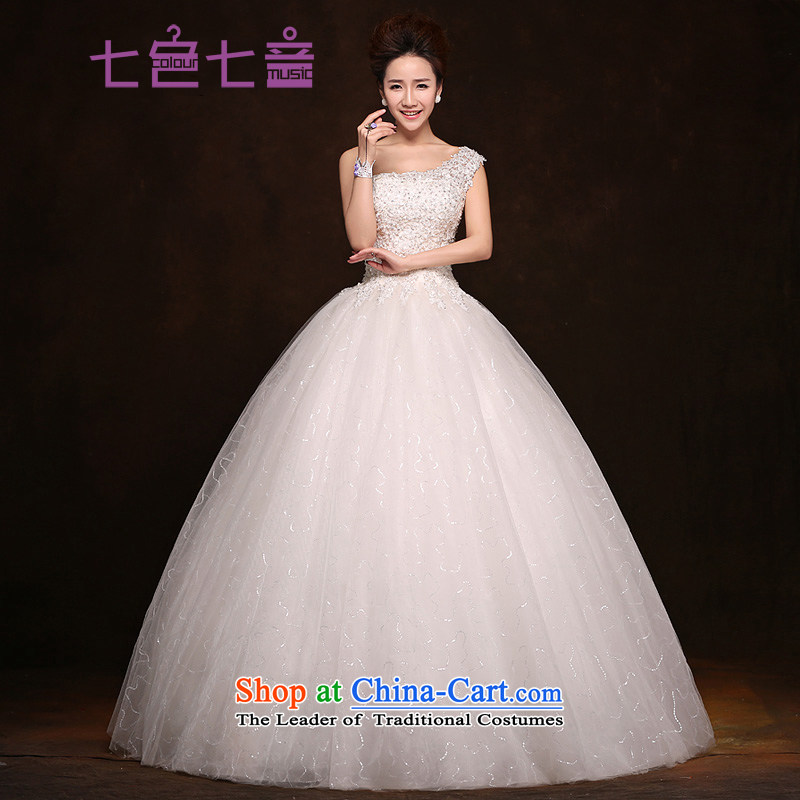7 Color 7 tone Korean new the new 2015 shoulder to align graphics diamond ornaments with thin lace madame wedding dressesH005whiteS