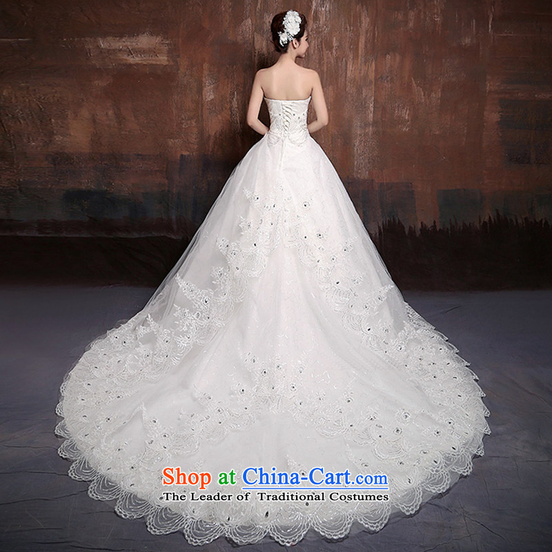 7 Color 7 tone Korean new bride 2015 Deluxe Big tail wedding Foutune of video thin wiping the chest wedding dresses H009 white tailored, 7 7 Color Tone , , , shopping on the Internet