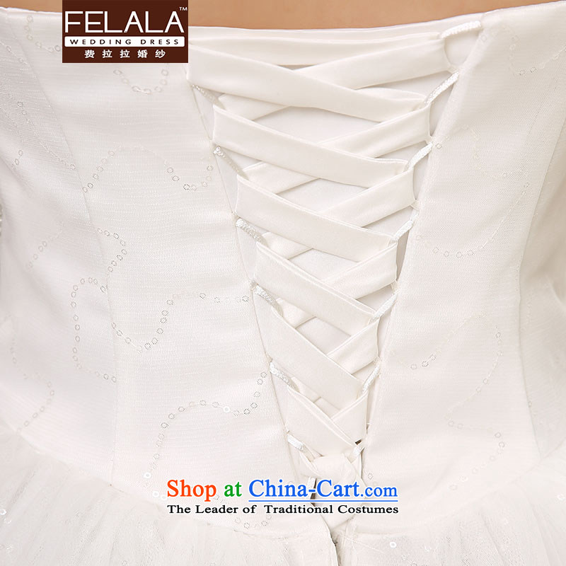 Ferrara ♀ wedding dresses new 2015 Korean wiping the chest deep V-neck to align the princess bon bon skirt lace simple drill summer S(1 feet) of Ferrara wedding (FELALA) , , , shopping on the Internet
