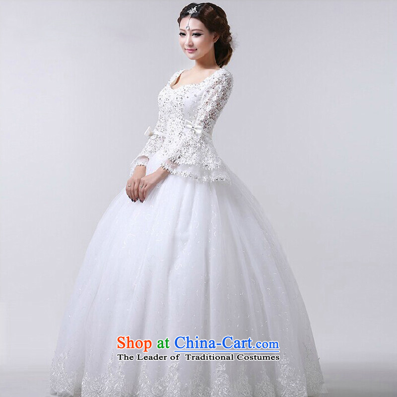7 Color 7 tone won the 2014 edition of the new autumn and winter lace a field for half a long-sleeved Korea shoulder version to align the princess of nostalgia for the wedding dresses in cuff H013 white , 7 color 7 Tone , , , shopping on the Internet
