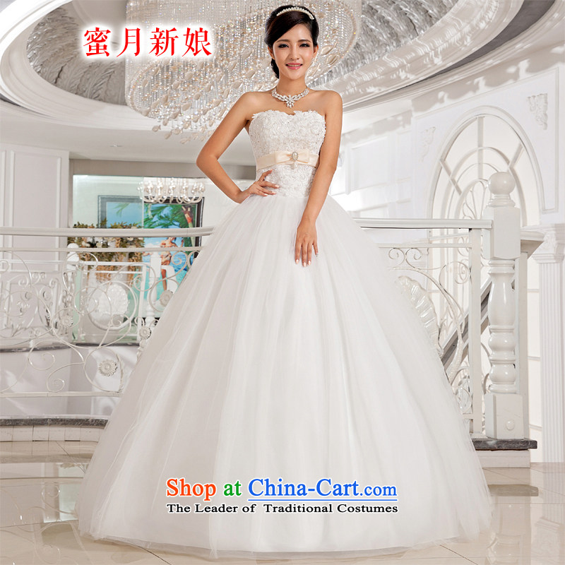 Honeymoon bride wedding dresses?2015 Korean lace heart-shaped and chest straps wedding princess wedding white?XS