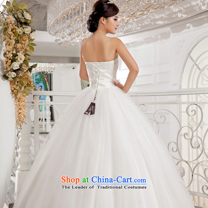 Honeymoon bride wedding dresses 2015 Korean lace heart-shaped and chest straps wedding princess wedding white XS, bride honeymoon shopping on the Internet has been pressed.
