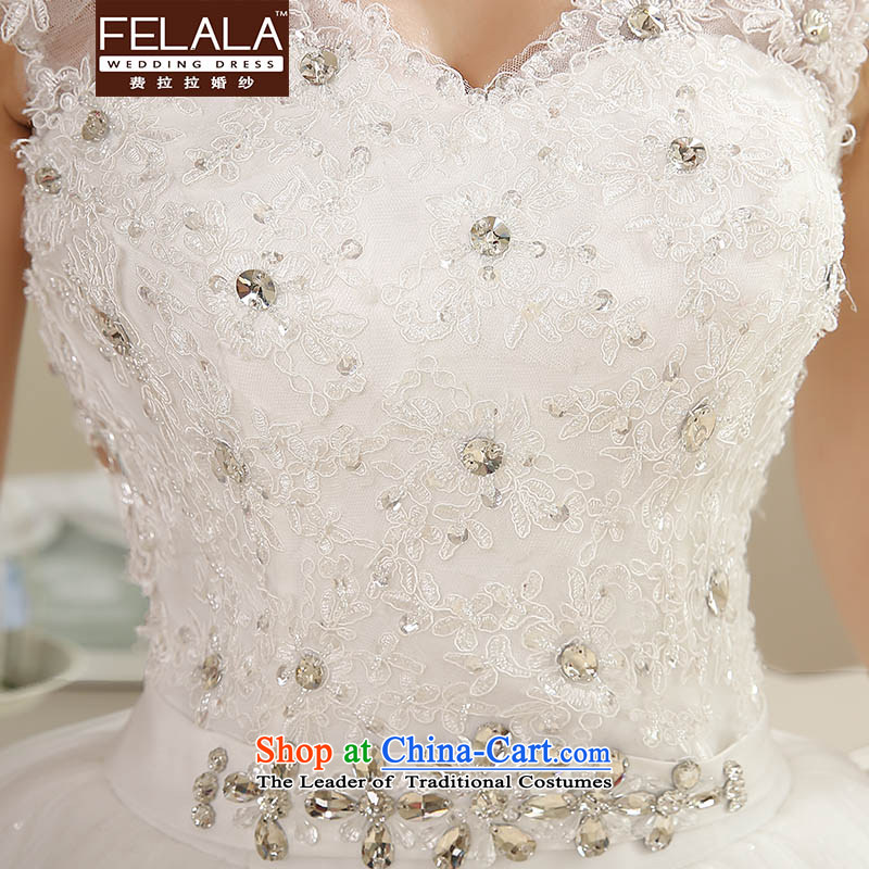 Ferrara ♀ wedding dresses 2015 new Korean sweet deep V-neck-bon bon yarn bride wedding video XL(2 thin gauge 2 Ferrara wedding (FELALA) , , , shopping on the Internet