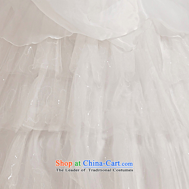 Honeymoon bride wedding dresses 2015 new Korean Diamond Flower and chest straps wedding princess bon bon wedding white L, bride honeymoon shopping on the Internet has been pressed.