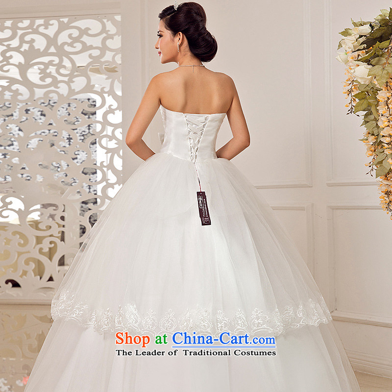 Honeymoon bride wedding dresses 2015 new stylish wedding gown, chest and cultivating the bow tie straps princess wedding White M honeymoon bride shopping on the Internet has been pressed.