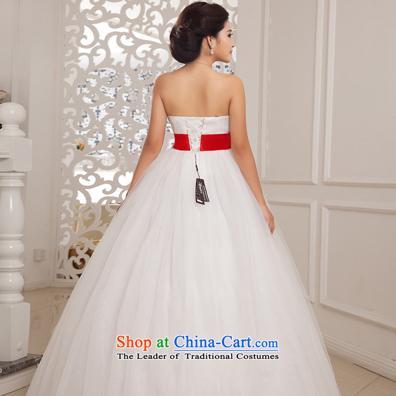 Honeymoon bride wedding dresses 2015 new Korean Bow Tie Top Loin anointed chest wedding princess bon bon wedding White M honeymoon bride shopping on the Internet has been pressed.