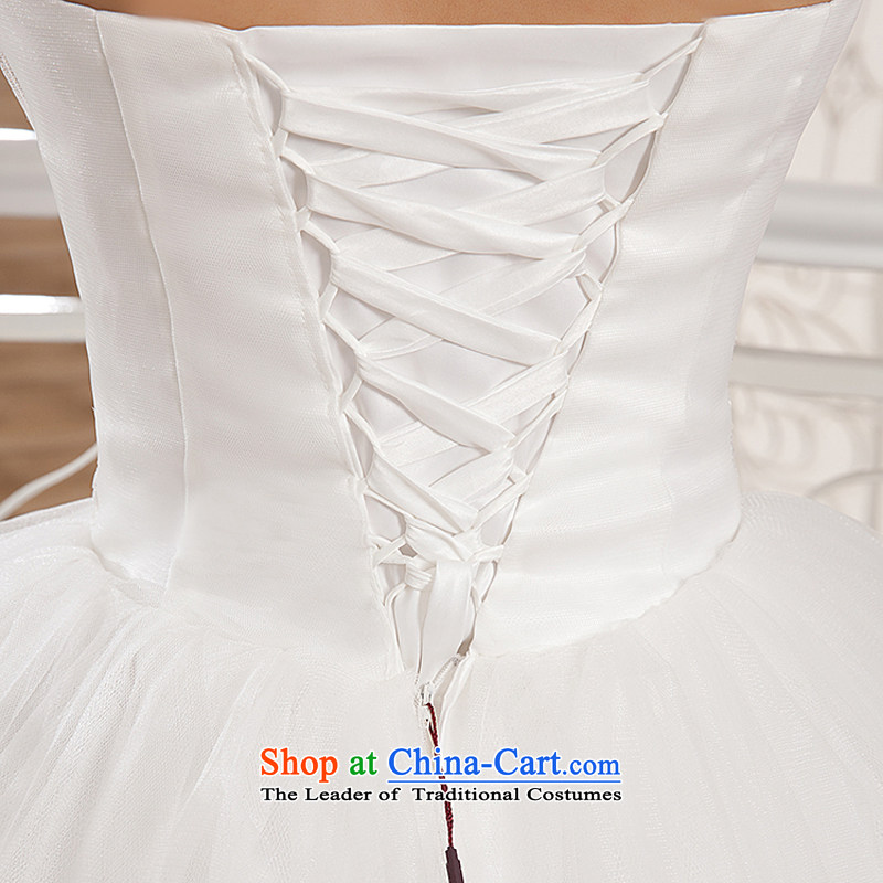 Honeymoon bride wedding dresses 2015 new stylish wedding gown, chest and Sau San sexy straps princess wedding white XS, bride honeymoon shopping on the Internet has been pressed.