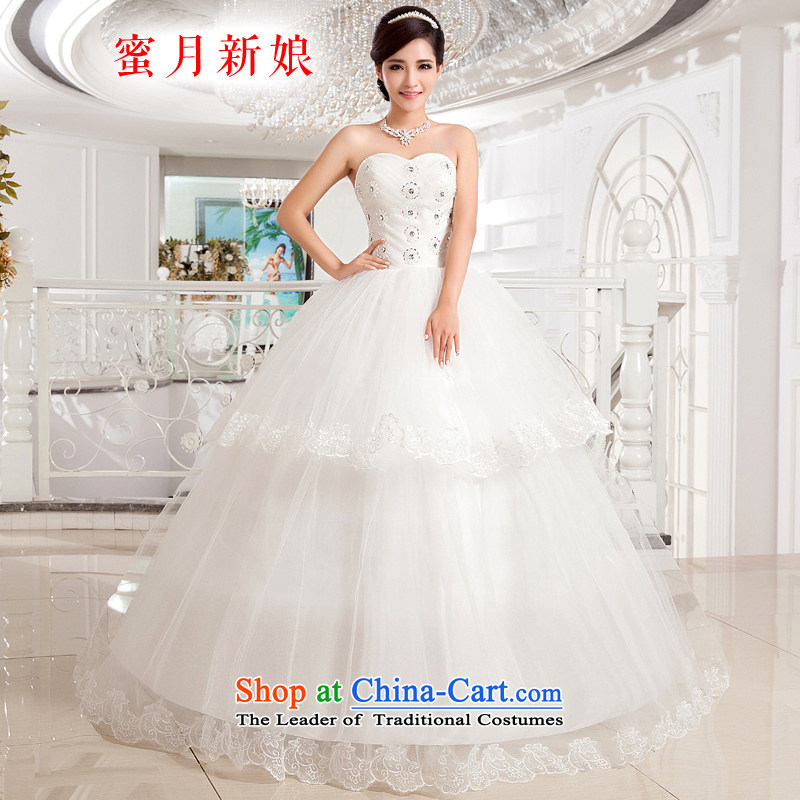 Honeymoon bride wedding dresses 2015 new Korean modern heart-shaped wiping the chest to align the wedding canopy Princess Chulabhorn wedding whiteS