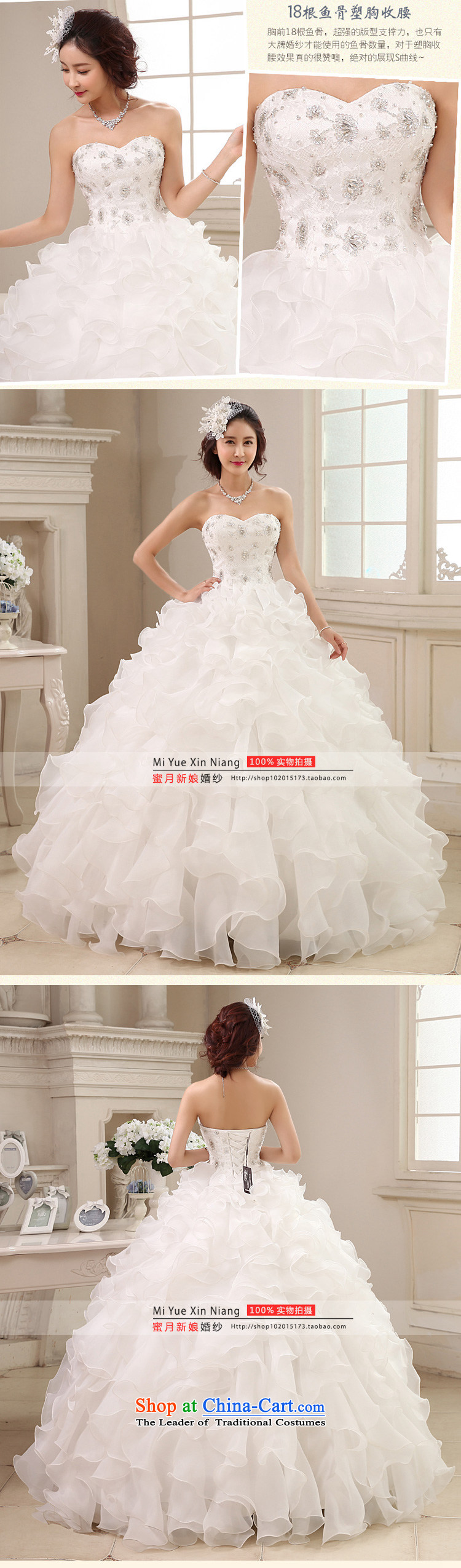 Honeymoon bride 2015 new products wedding dresses Korean bon bon Princess Mary Magdalene chest wedding diamond align to bind with the white M picture, prices, brand platters! The elections are supplied in the national character of distribution, so action, buy now enjoy more preferential! As soon as possible.