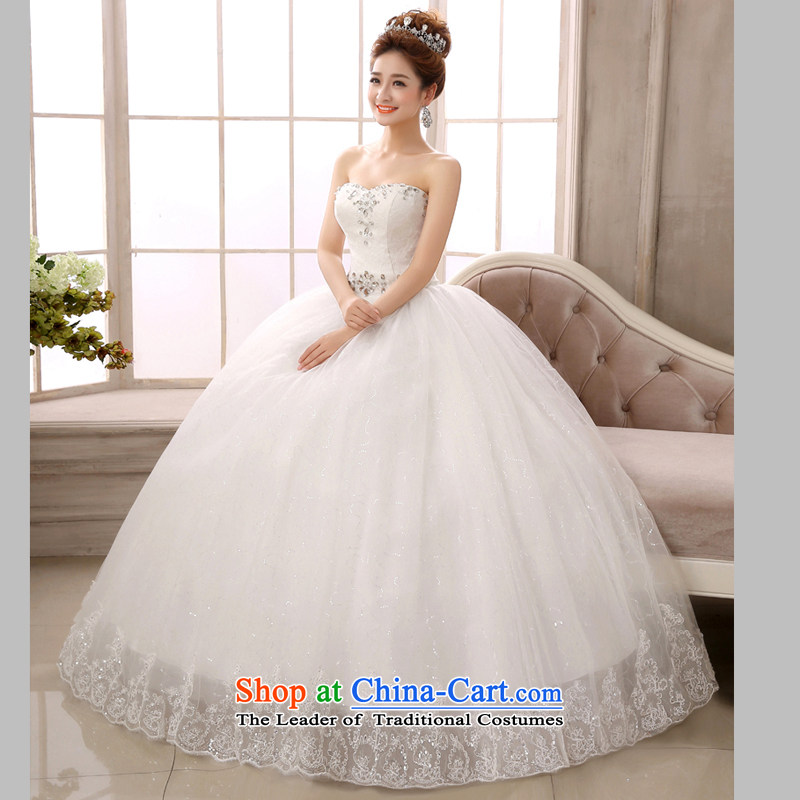 7 Color 7 tone Korean New anointed chest 2015 straps to align on large elegant drill video thin bon bon skirt wedding dress H025 White M 7 7 Color Tone , , , shopping on the Internet