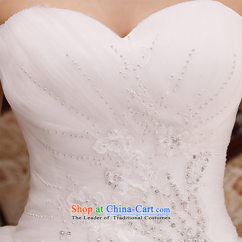 Honeymoon bride 2015 new wedding sexy anointed chest wedding sweet to bind the princess alignment with diamond wedding white L, bride honeymoon shopping on the Internet has been pressed.