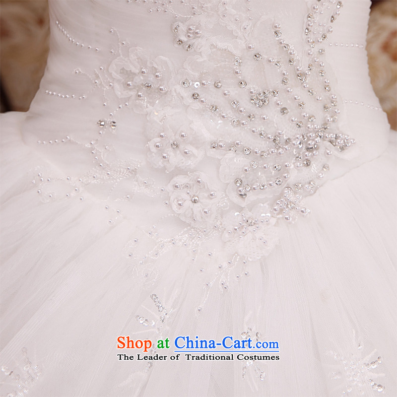 Honeymoon bride 2015 new wedding sexy anointed chest wedding sweet to bind the princess alignment with diamond wedding white L, bride honeymoon shopping on the Internet has been pressed.