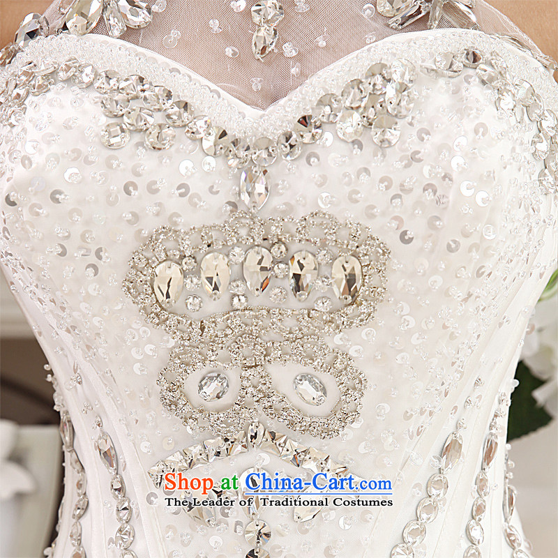 Honeymoon bride in spring and summer 2015 new products wedding Korean history wedding to suspend manually align with diamond bon bon White M honeymoon bride shopping on the Internet has been pressed.