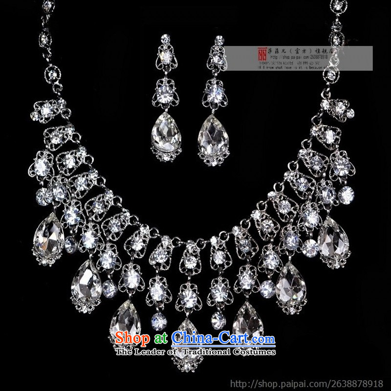Love so brilliantly brighten up the bride-pang retro kit link water diamond necklace jewelry wedding accessories three sets of jewelry necklaces, earrings love so Peng (AIRANPENG) , , , shopping on the Internet