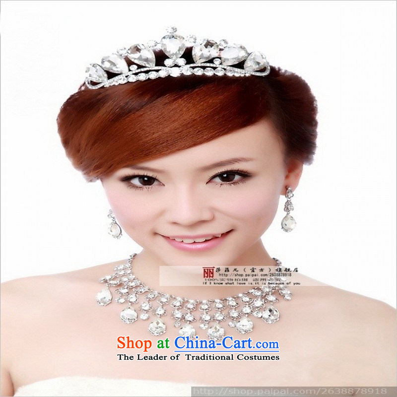 Love so brilliantly brighten up the bride-pang retro kit link water diamond necklace jewelry wedding accessories three sets of jewelry necklaces, earrings love so Peng (AIRANPENG) , , , shopping on the Internet