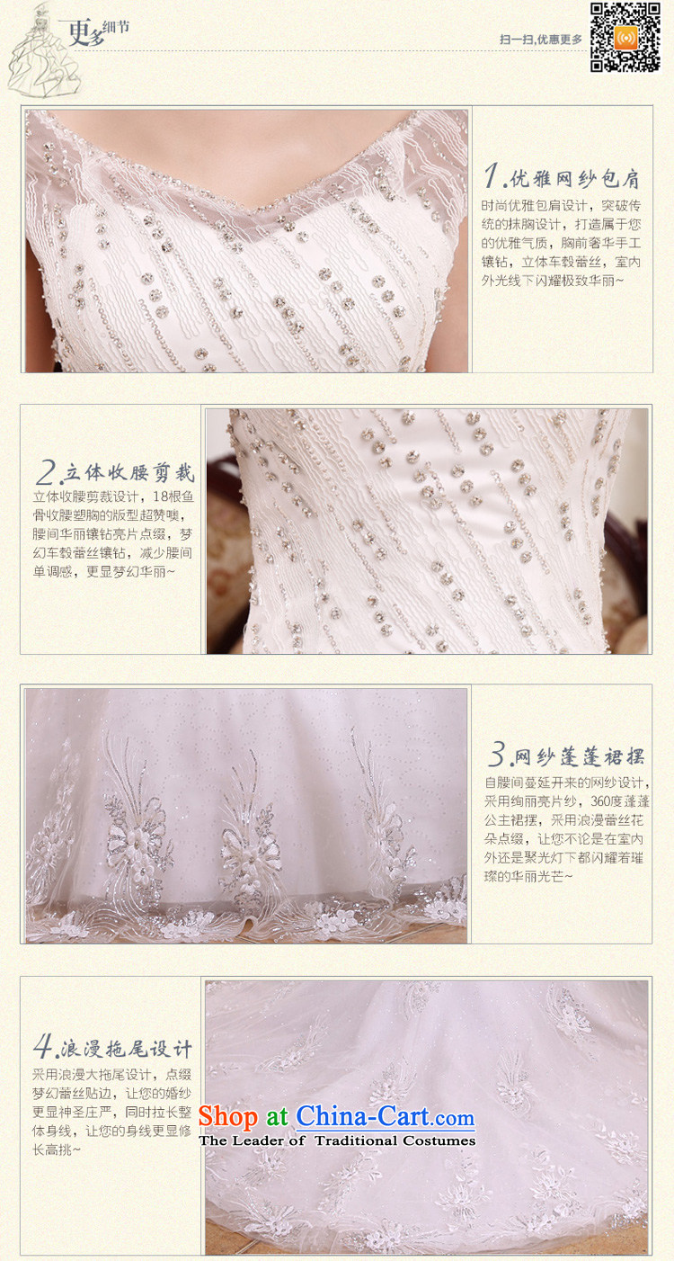 Honeymoon bride 2015 new products wedding dresses Korean shoulders deep V-Neck long tail light slice wedding band wedding White M pictures, prices, brand platters! The elections are supplied in the national character of distribution, so action, buy now enjoy more preferential! As soon as possible.