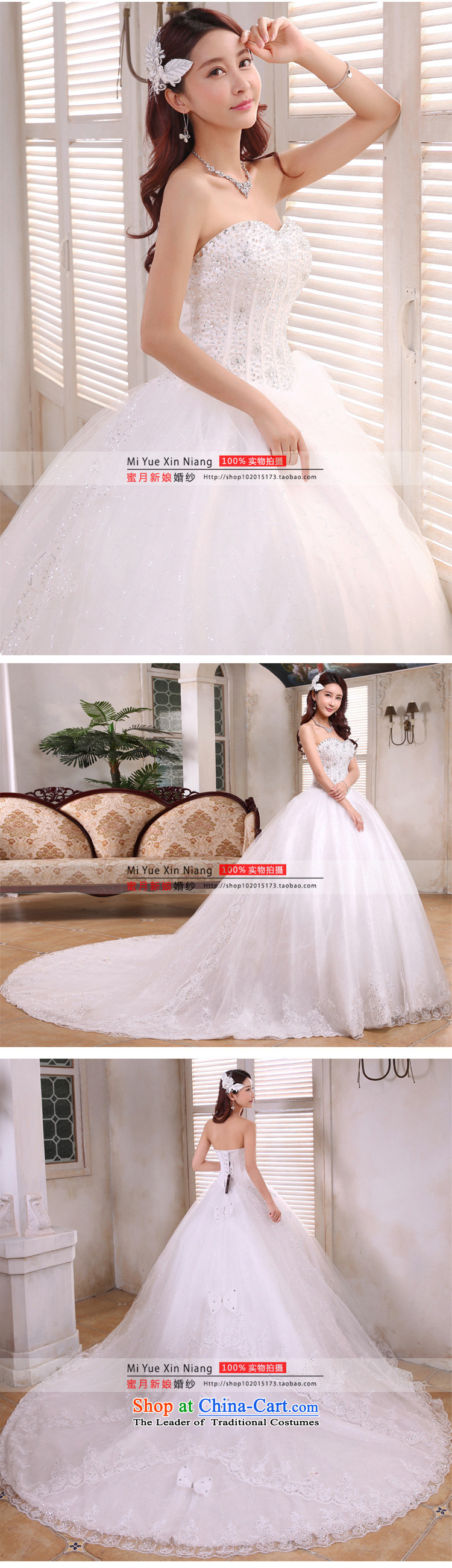 Honeymoon bride 2015 tail wedding Korean sweet Princess on chip and chest straps wedding tail of white pictures, prices, S brand platters! The elections are supplied in the national character of distribution, so action, buy now enjoy more preferential! As soon as possible.