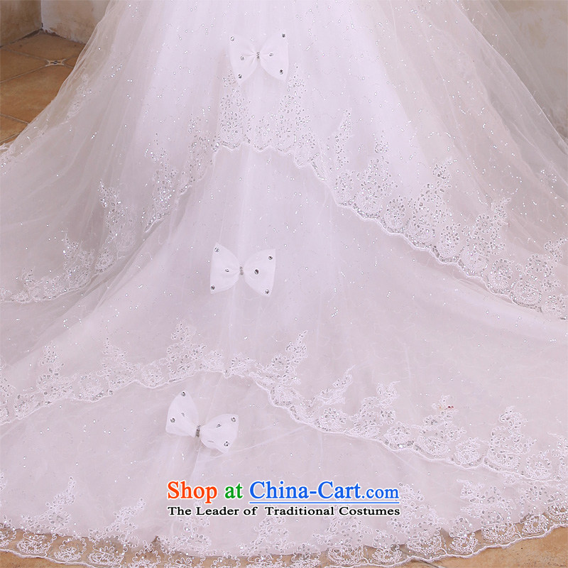 Honeymoon bride 2015 tail wedding Korean sweet Princess on chip and chest straps wedding tail of white S honeymoon bride shopping on the Internet has been pressed.